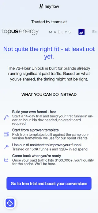 Heyflow — "Not quite the right fit — at least not yet"