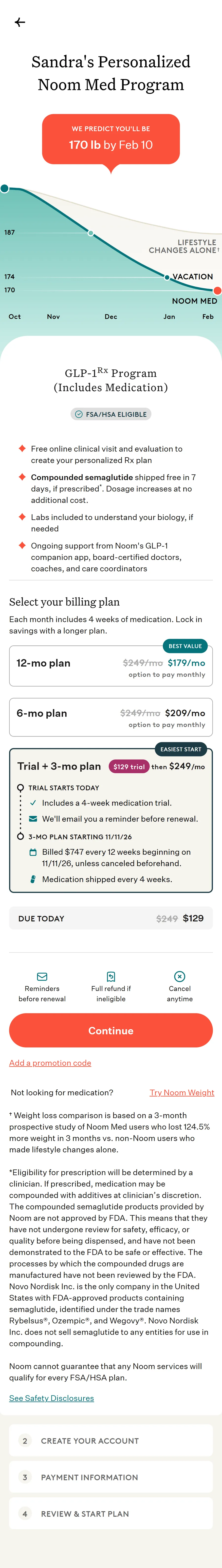 Noom — Noom Med's seven plans, behind "See other options" (screen 6)