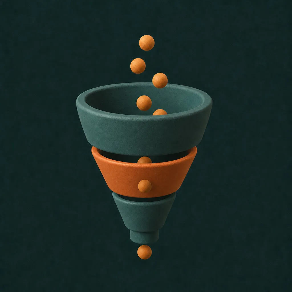 The same funnel with the middle tier highlighted