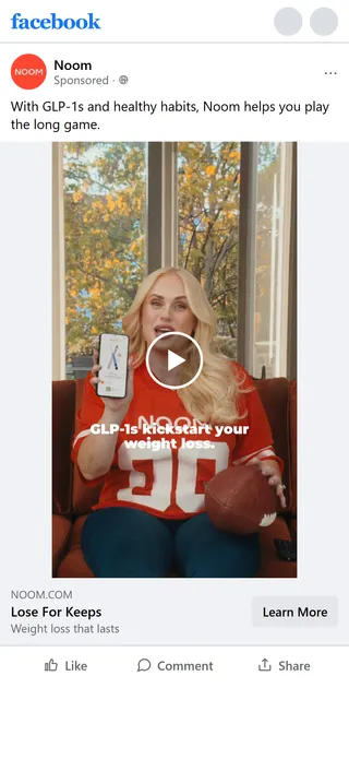 Noom — "Noom helps you play the long game" — GLP-1 video ad