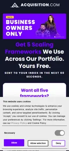 Acquisition.com — "5 Scaling Frameworks" lead form