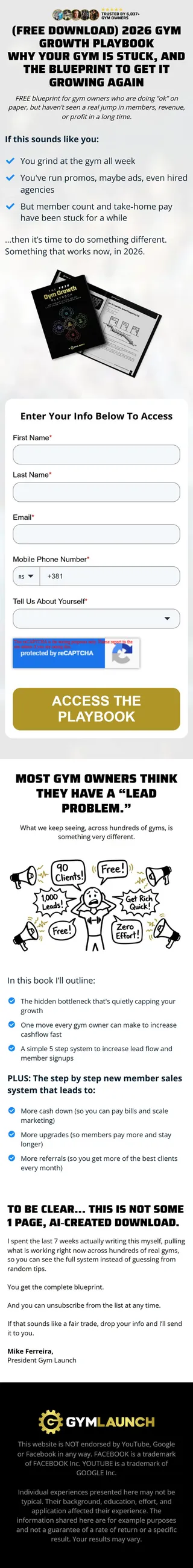 Gym Launch — "2026 Gym Growth Playbook" download page