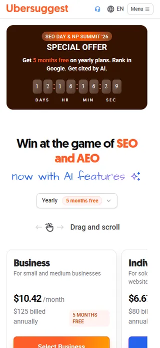 Ubersuggest — Plans & Pricing