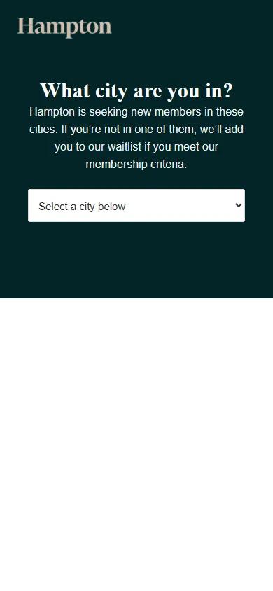 Hampton — Five questions, then contact details (screen 5)