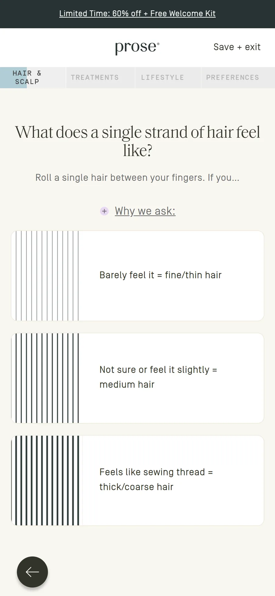 Prose — The consultation, Hair & Scalp to Lifestyle (33 screens) (screen 6)