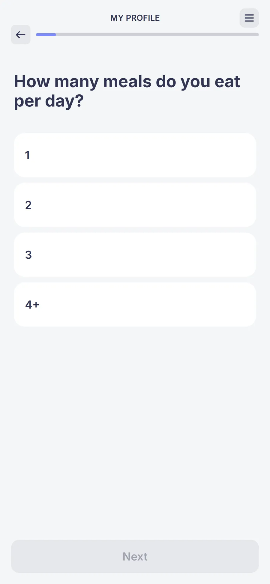 Simple — 73-screen survey before the email (screen 6)