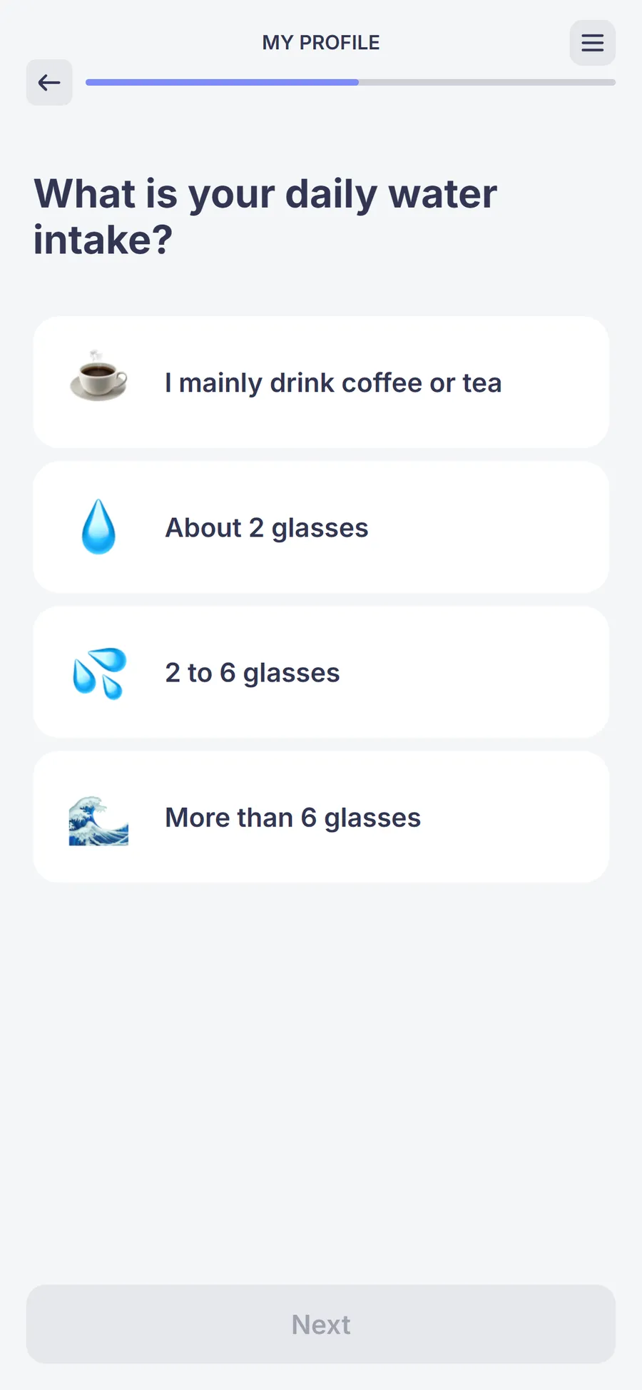 Simple — 73-screen survey before the email (screen 15)