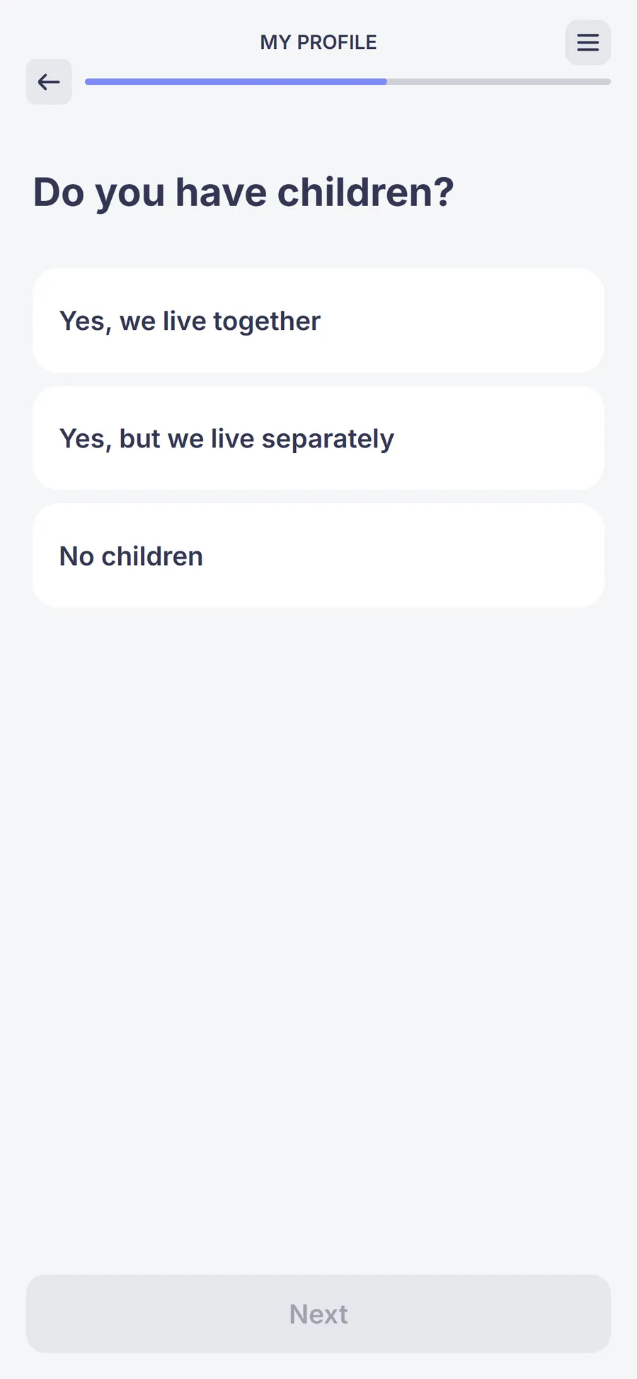 Simple — 73-screen survey before the email (screen 17)