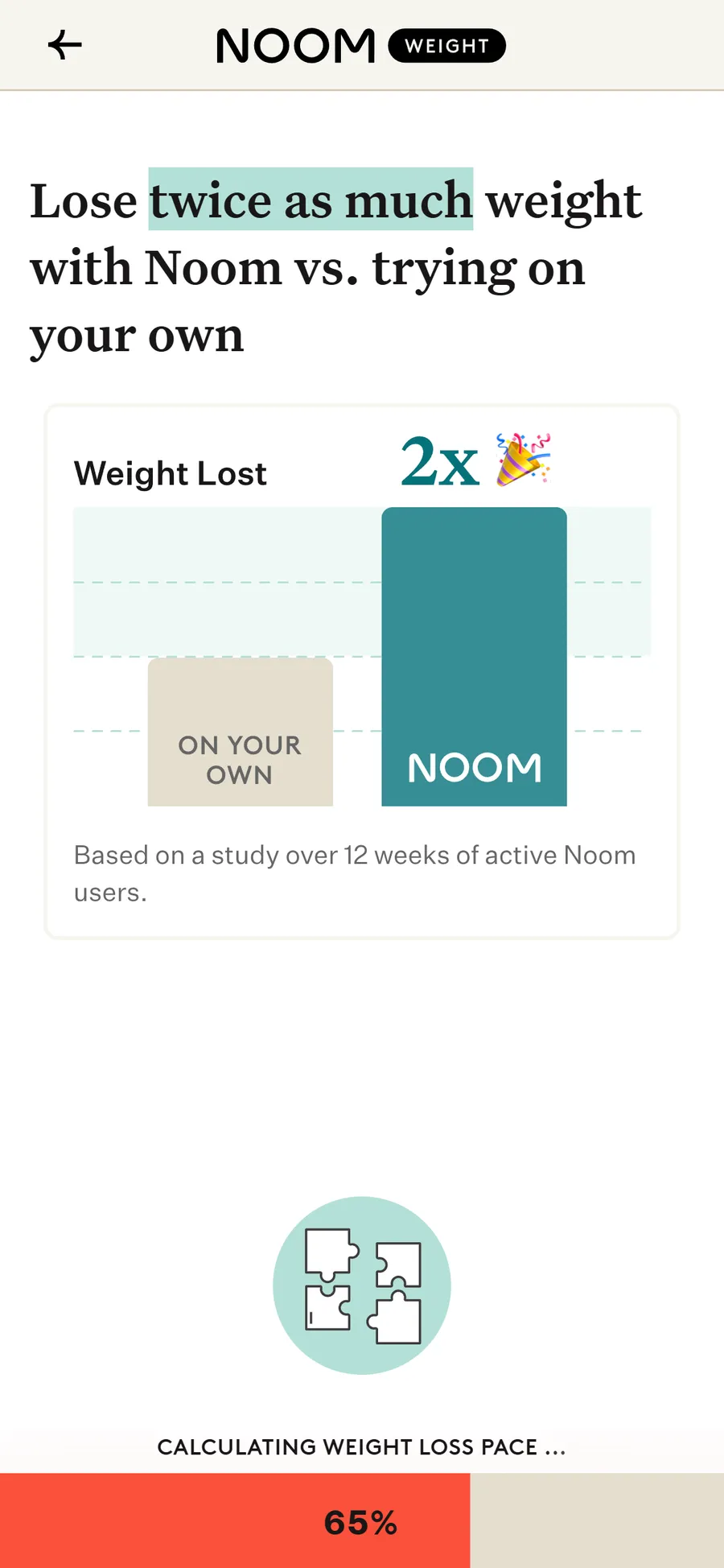 Noom — 19 screens before the email (screen 20)