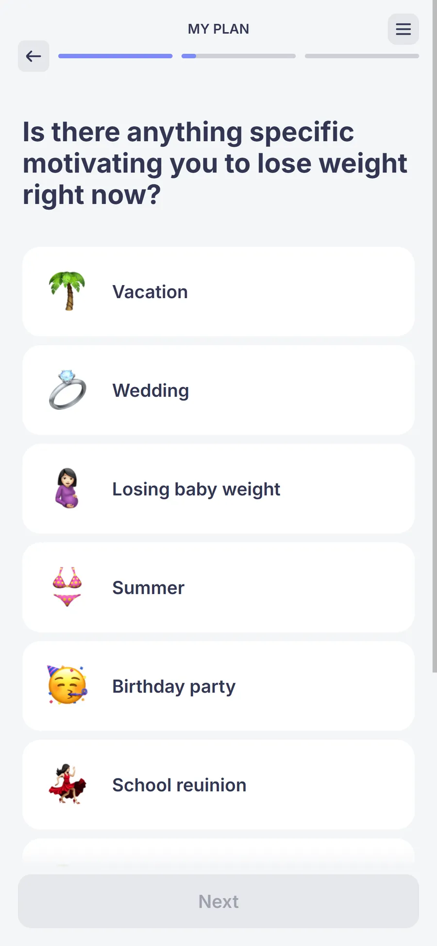 Simple — 73-screen survey before the email (screen 24)