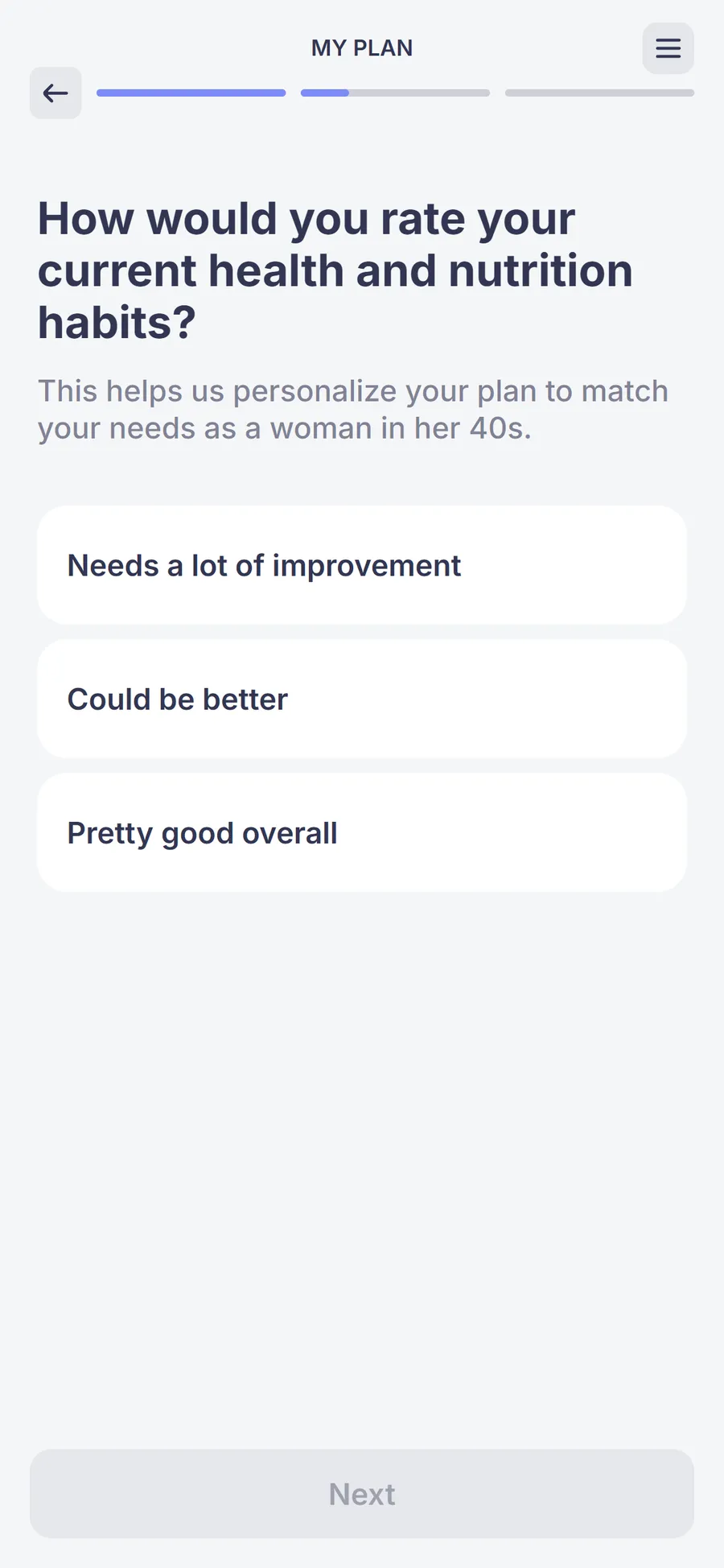 Simple — 73-screen survey before the email (screen 26)
