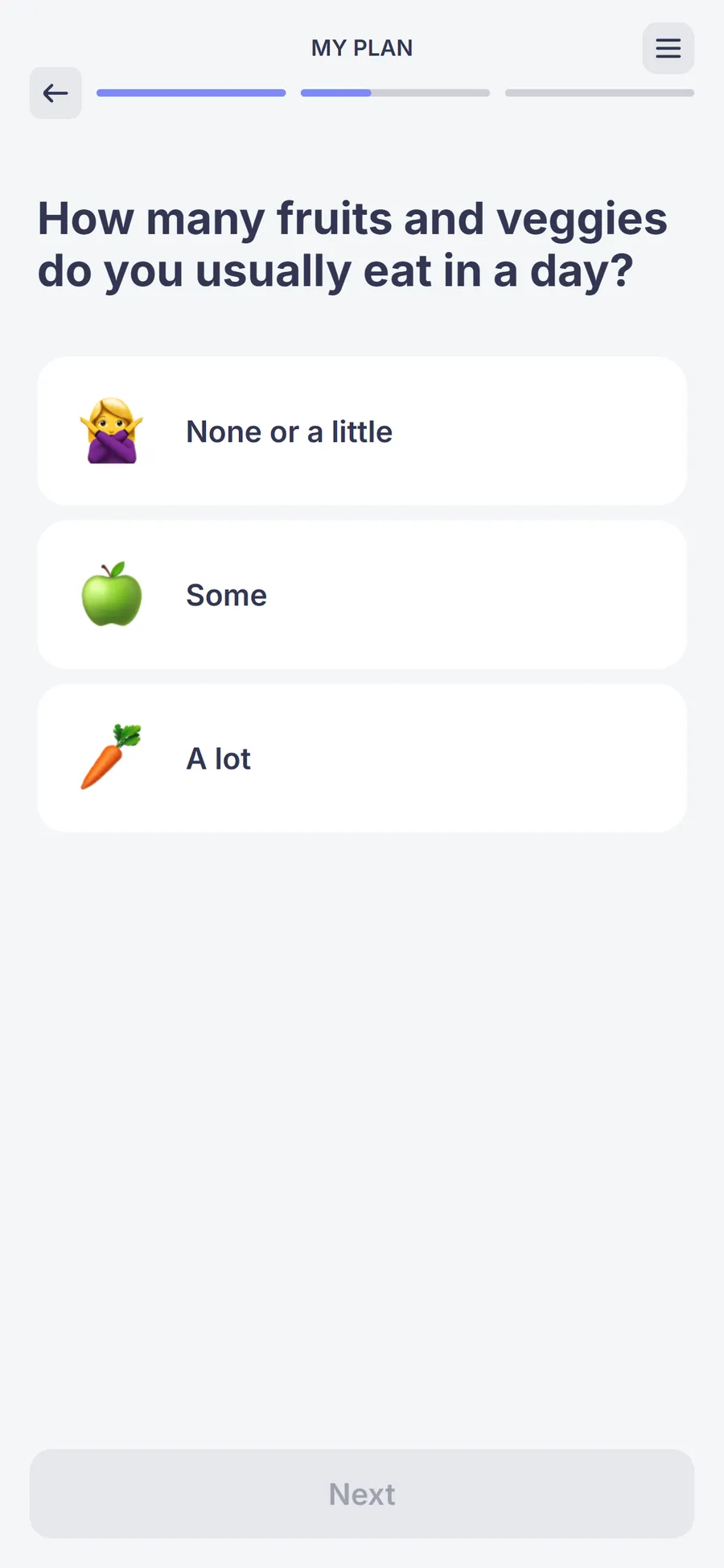 Simple — 73-screen survey before the email (screen 29)
