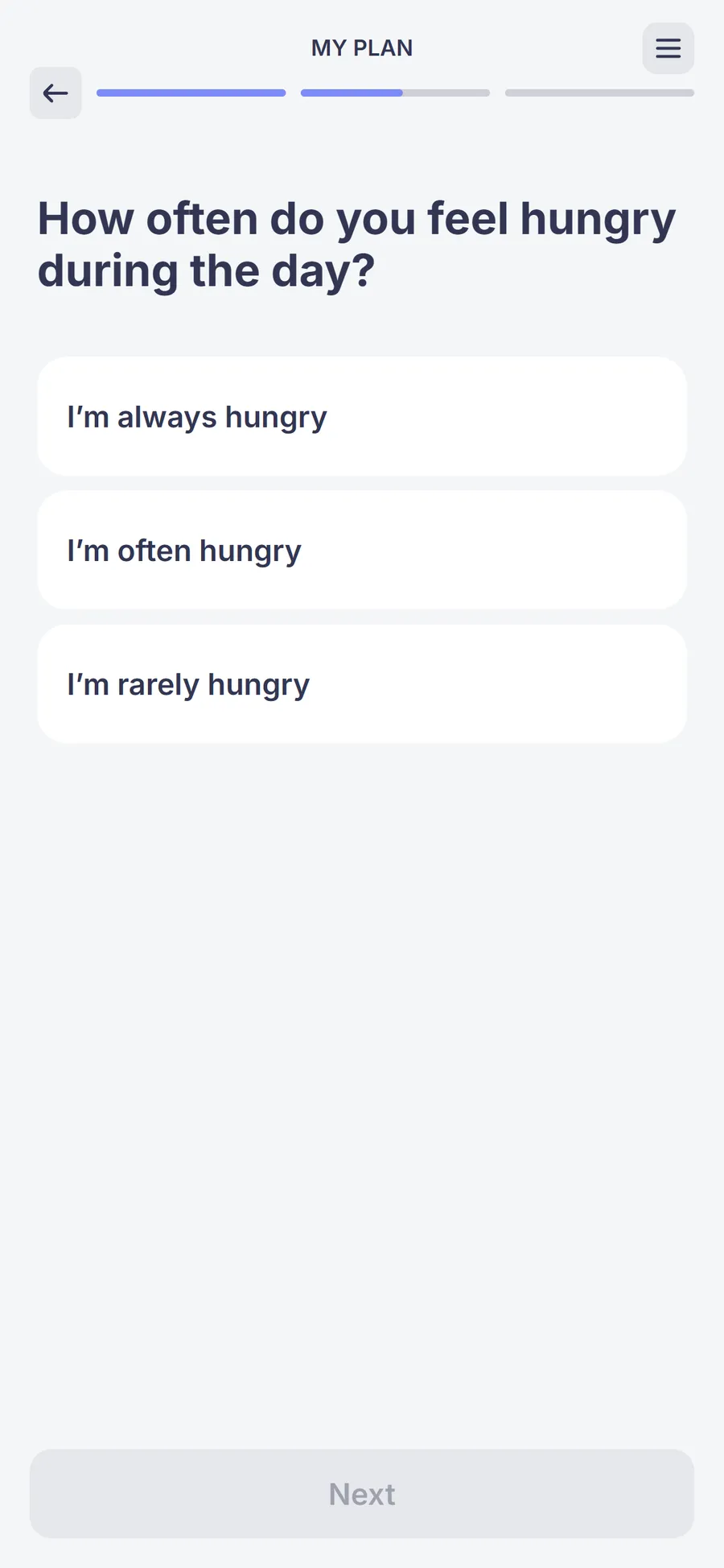Simple — 73-screen survey before the email (screen 31)