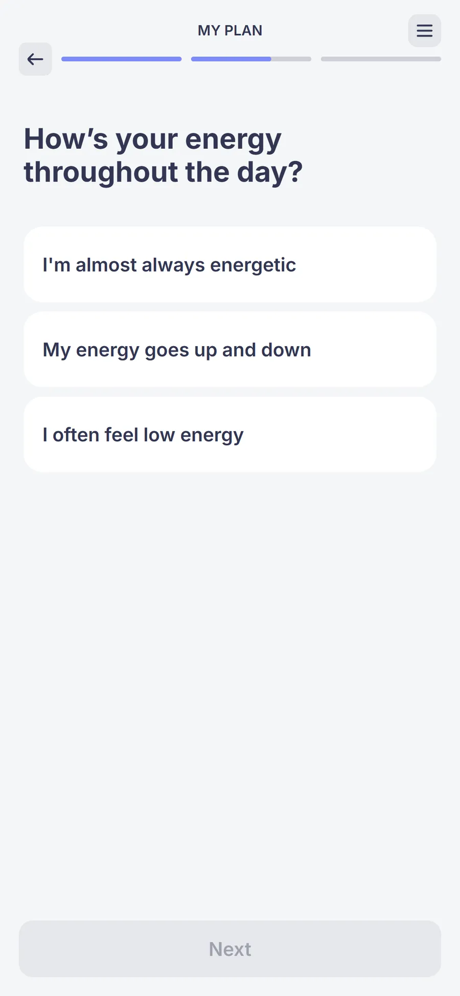 Simple — 73-screen survey before the email (screen 33)