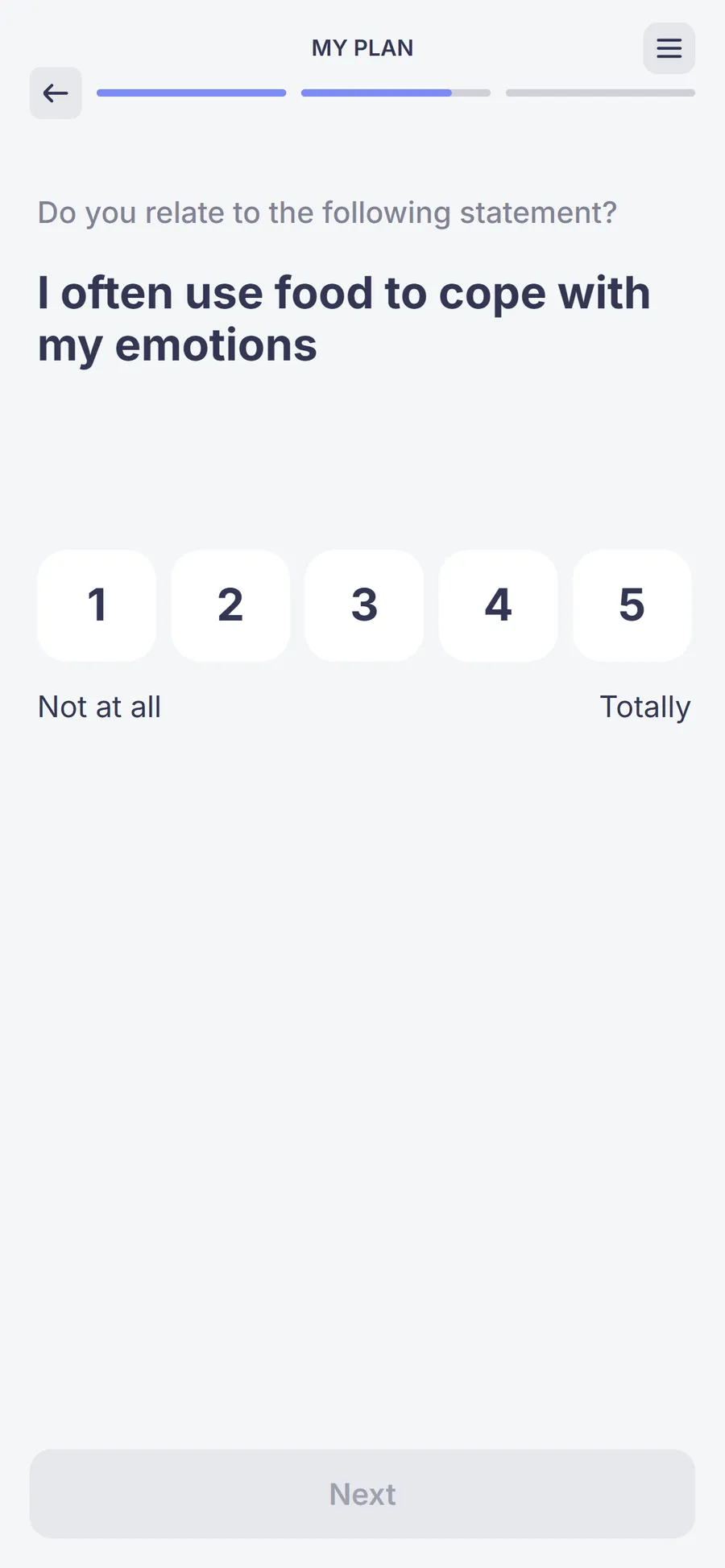 Simple — 73-screen survey before the email (screen 35)