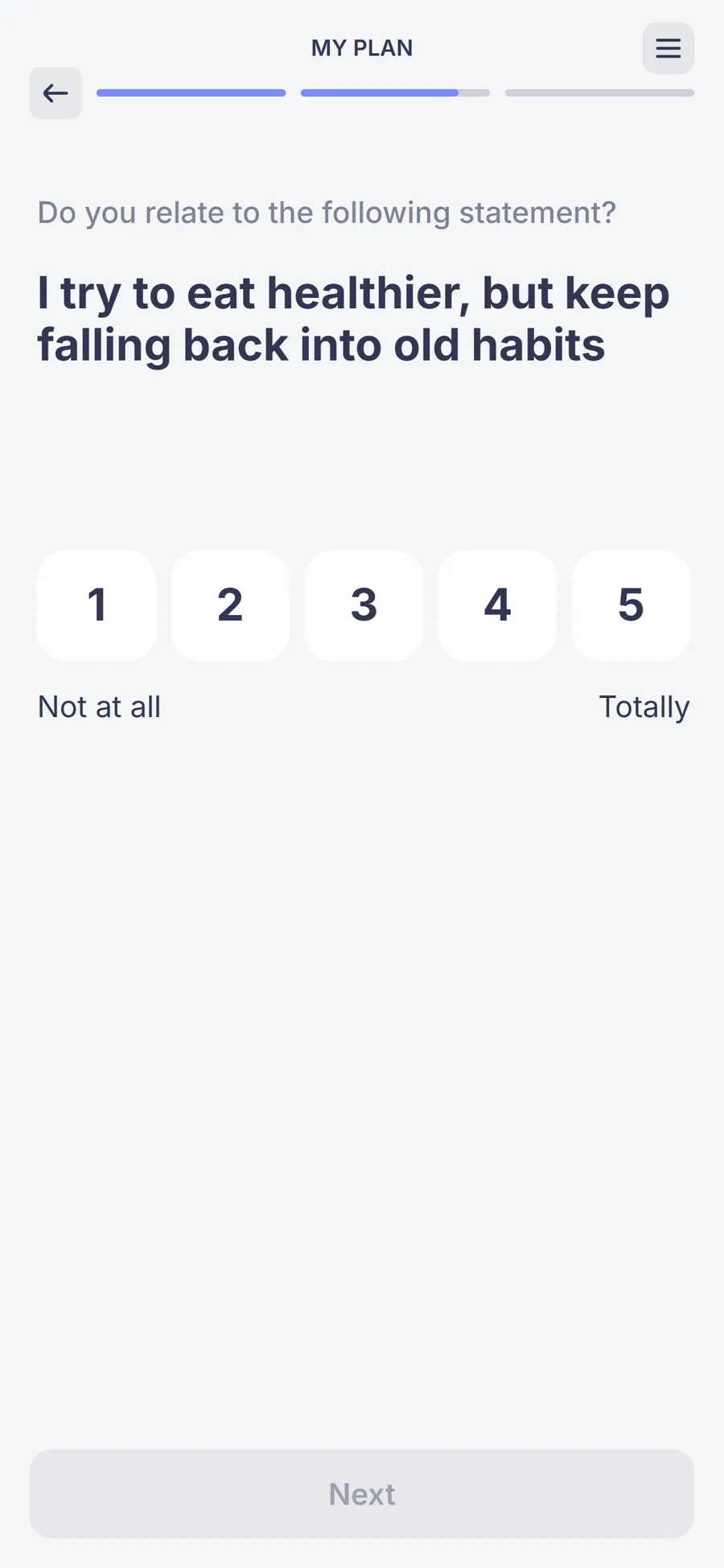 Simple — 73-screen survey before the email (screen 36)