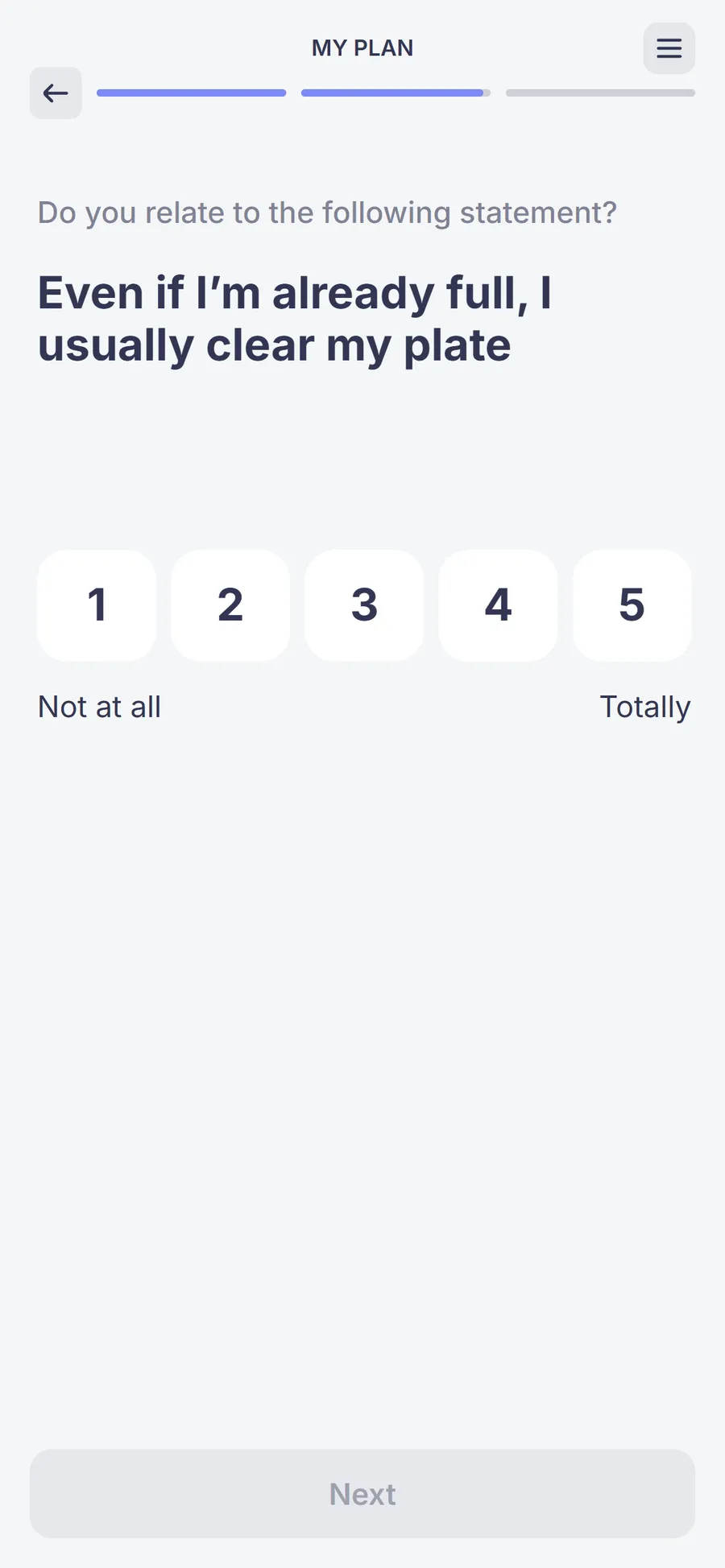 Simple — 73-screen survey before the email (screen 39)