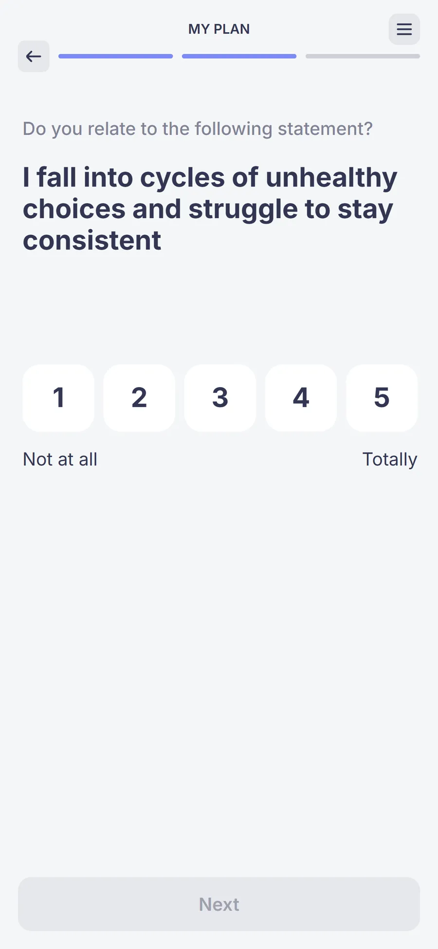 Simple — 73-screen survey before the email (screen 40)