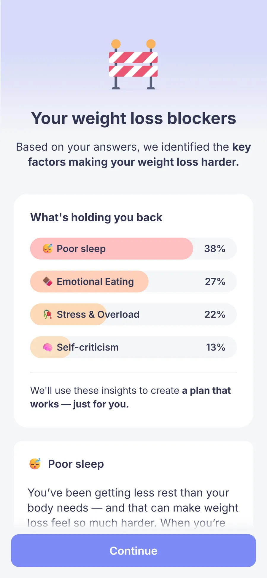 Simple — Diagnoses inside the survey (screen 2)