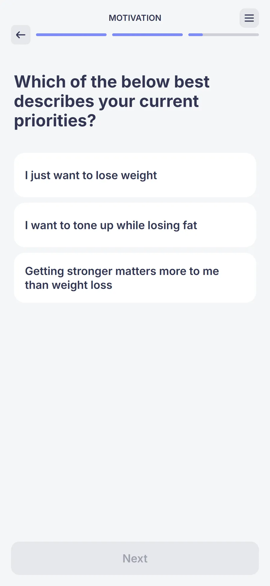 Simple — 73-screen survey before the email (screen 47)