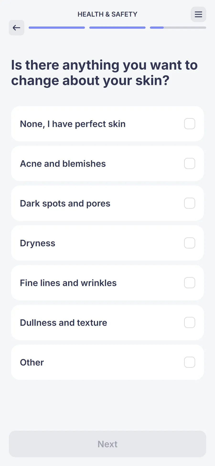 Simple — 73-screen survey before the email (screen 49)