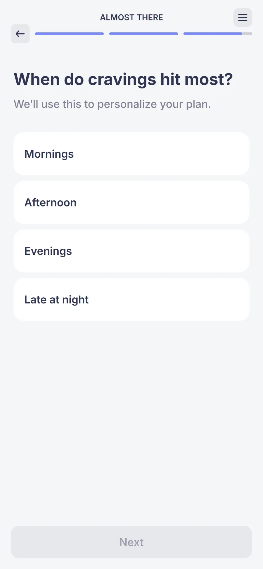 Simple — 73-screen survey before the email (screen 66)