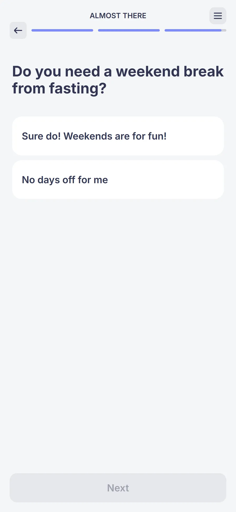 Simple — 73-screen survey before the email (screen 70)