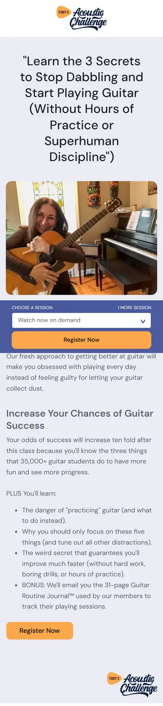 Tony's Acoustic Challenge — eWebinar: “Watch now on demand”
