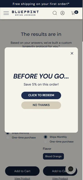 Blueprint — "BEFORE YOU GO…" exit-intent