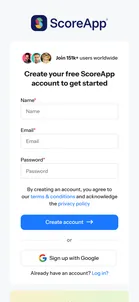 ScoreApp — "Create your free ScoreApp account to get started"