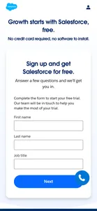 Salesforce — “Sign up and get Salesforce for free.”