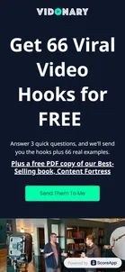 Vidonary — “Get 66 Viral Video Hooks for FREE”