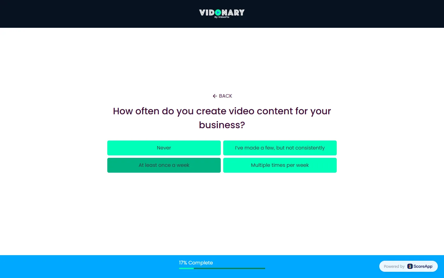 Vidonary — The waitlist application (screen 3)