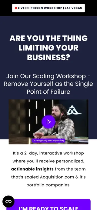 Acquisition.com — Scaling Workshop page (/workshop-km)