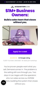 Acquisition.com — Sales Workshop page
